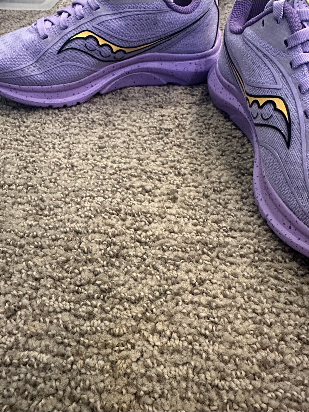 Saucony Lavender Sneakers with Gold Accent